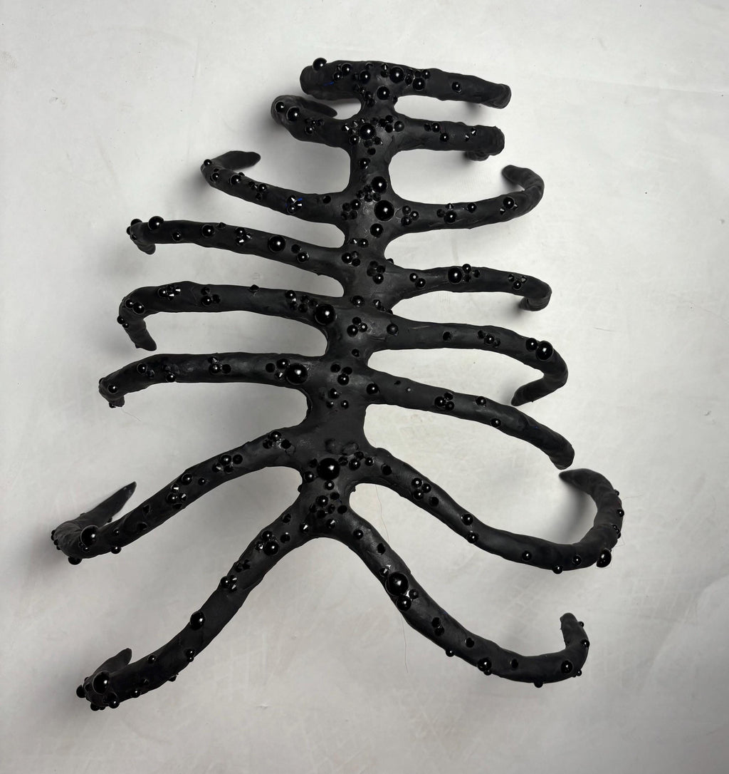 Alien Rib Cage Wearable Art Piece – Adjustable Bio-Exoskeletal Sculpture (Black)