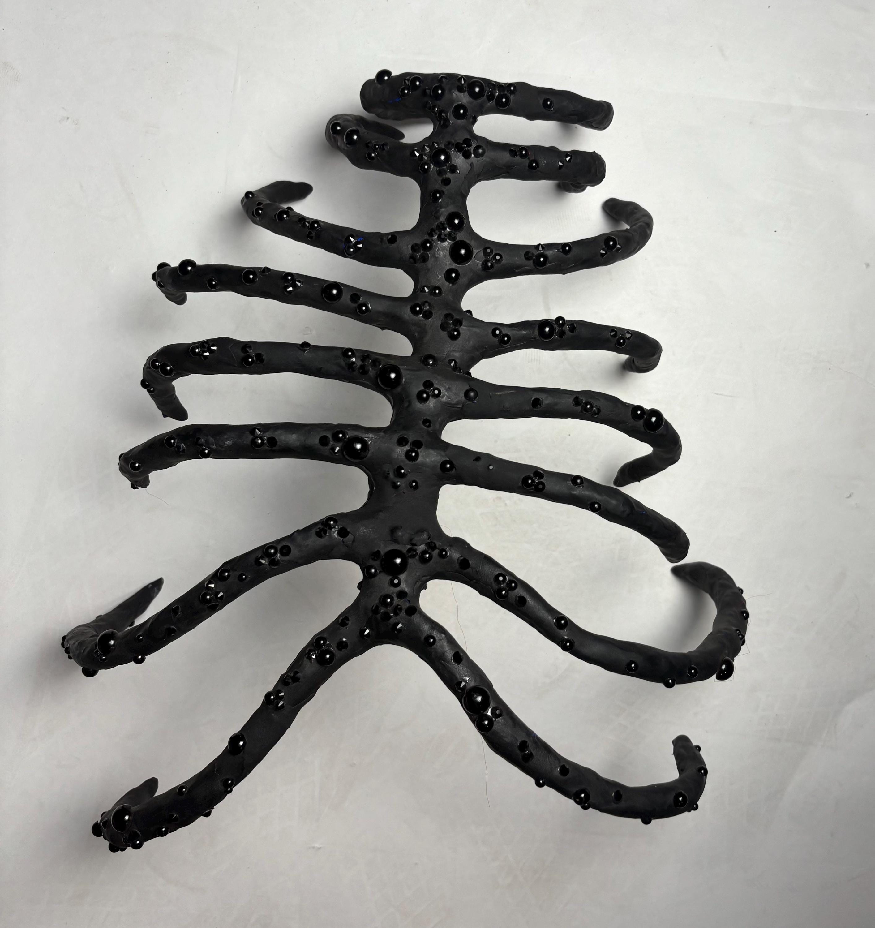 Alien Rib Cage Wearable Art Piece – Adjustable Bio-Exoskeletal Sculpture (Black)