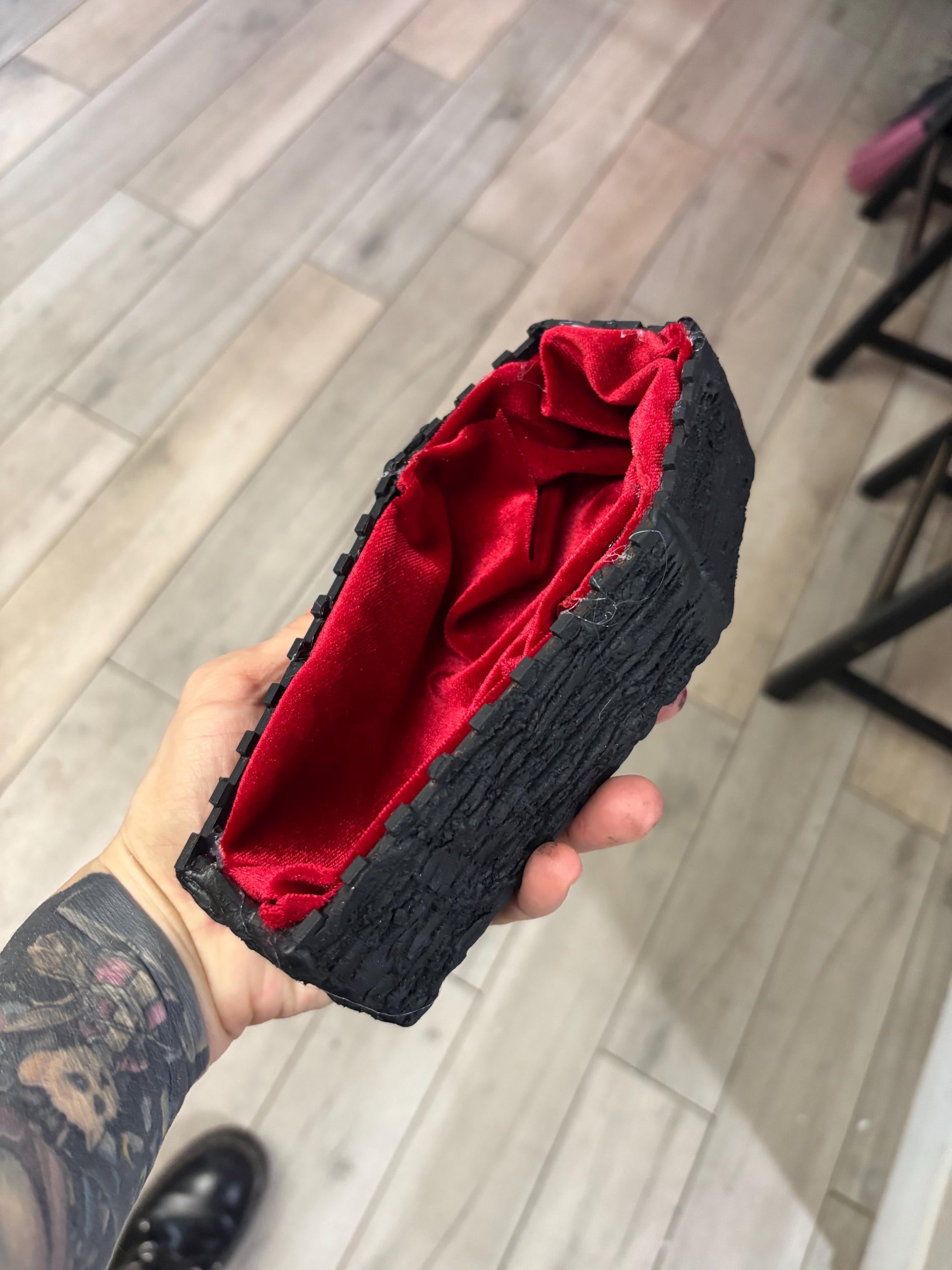 Coffin Trinket box with red velvet lining