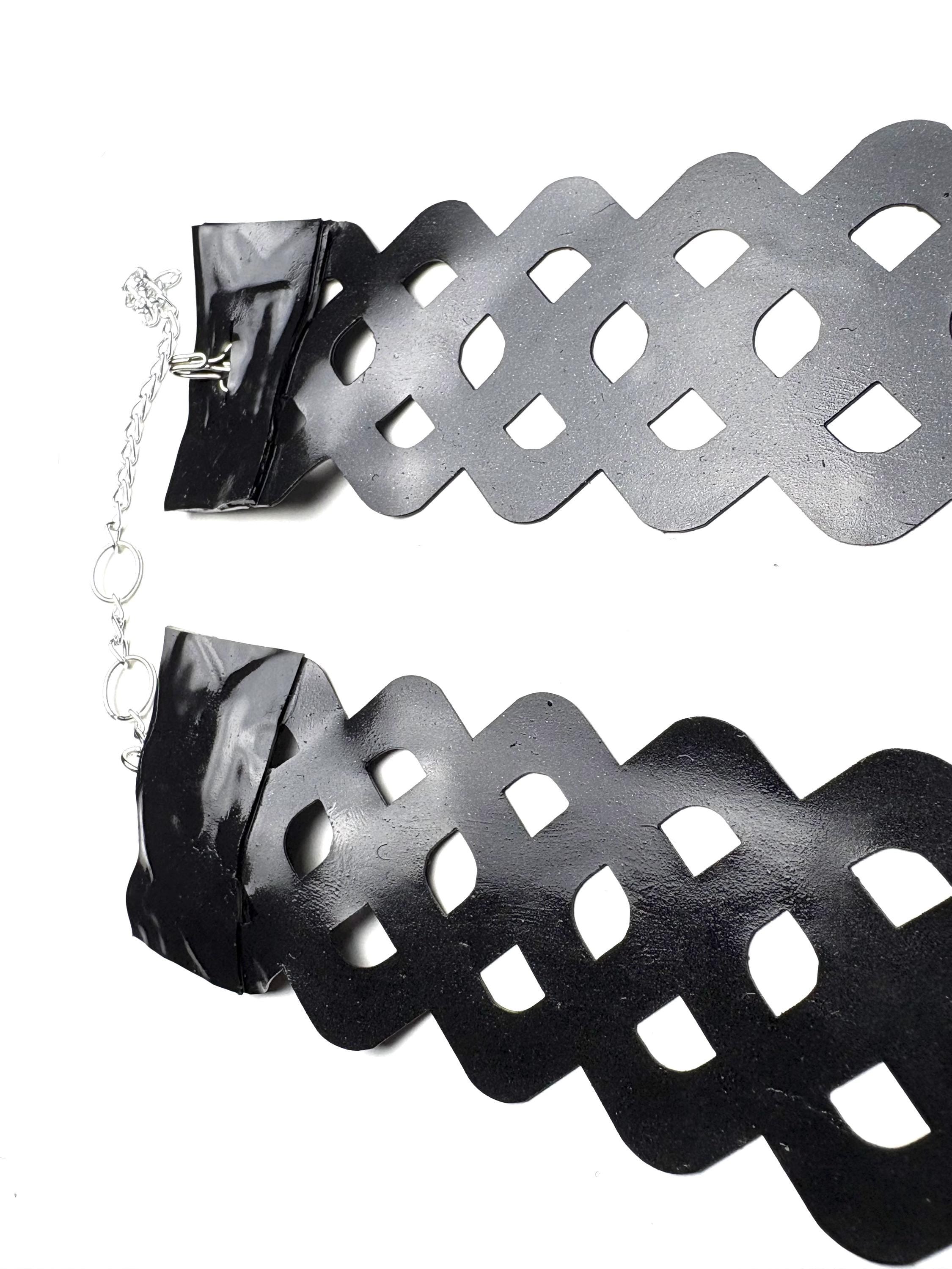 Black Latex Lace Trim 2” Choker