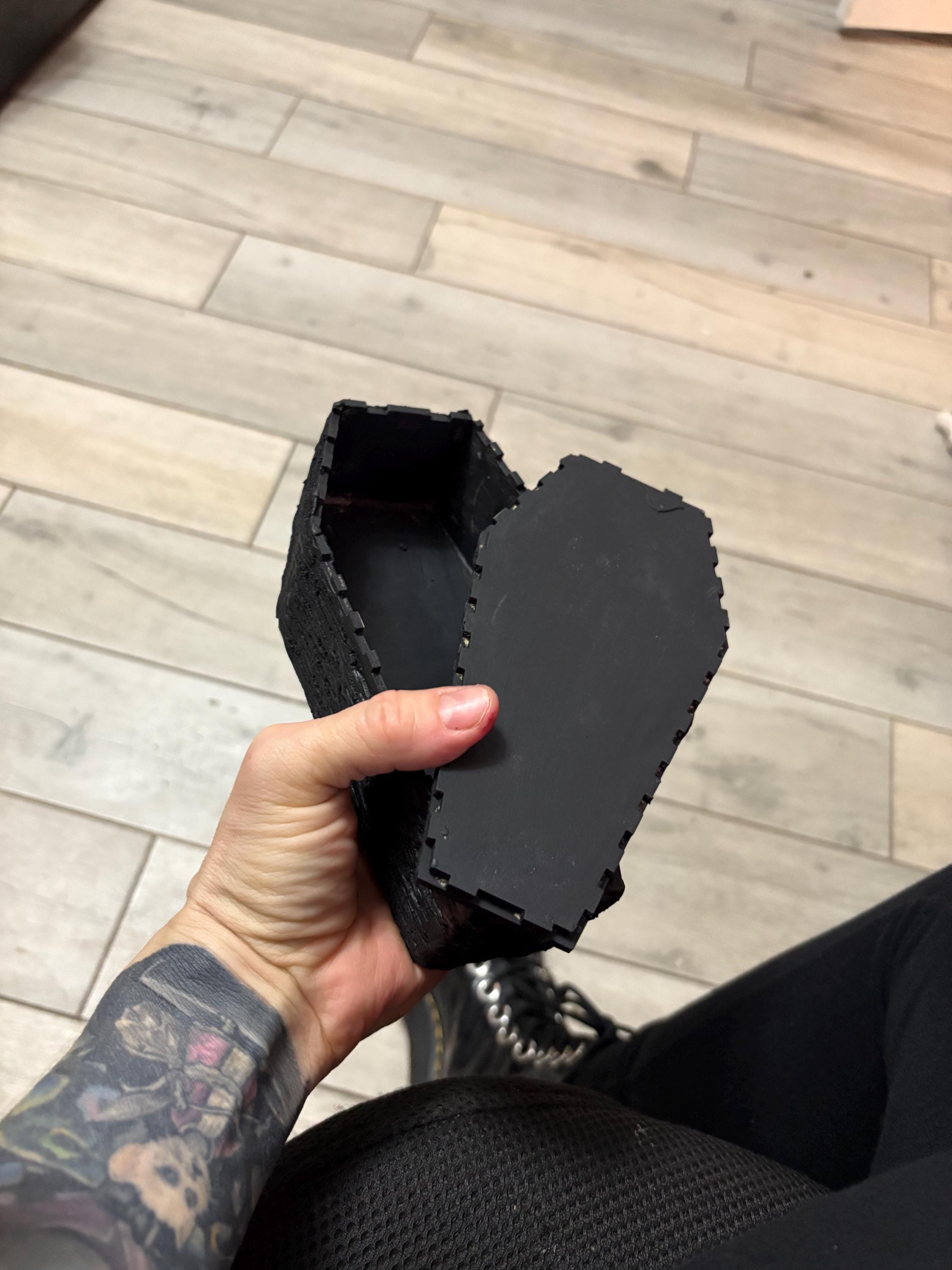 Coffin Trinket box with red velvet lining