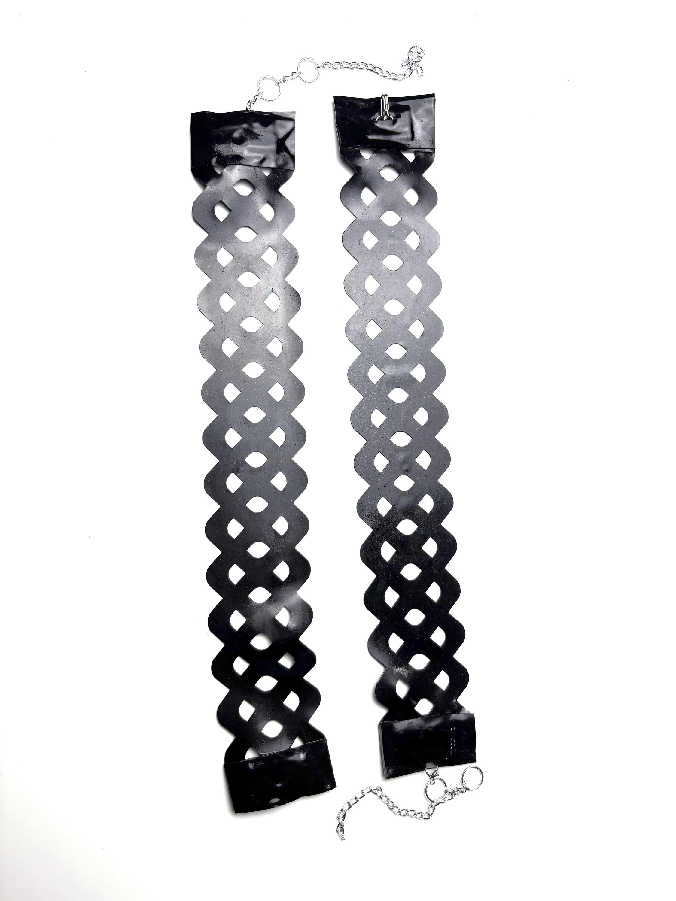 Black Latex Lace Trim 2” Choker