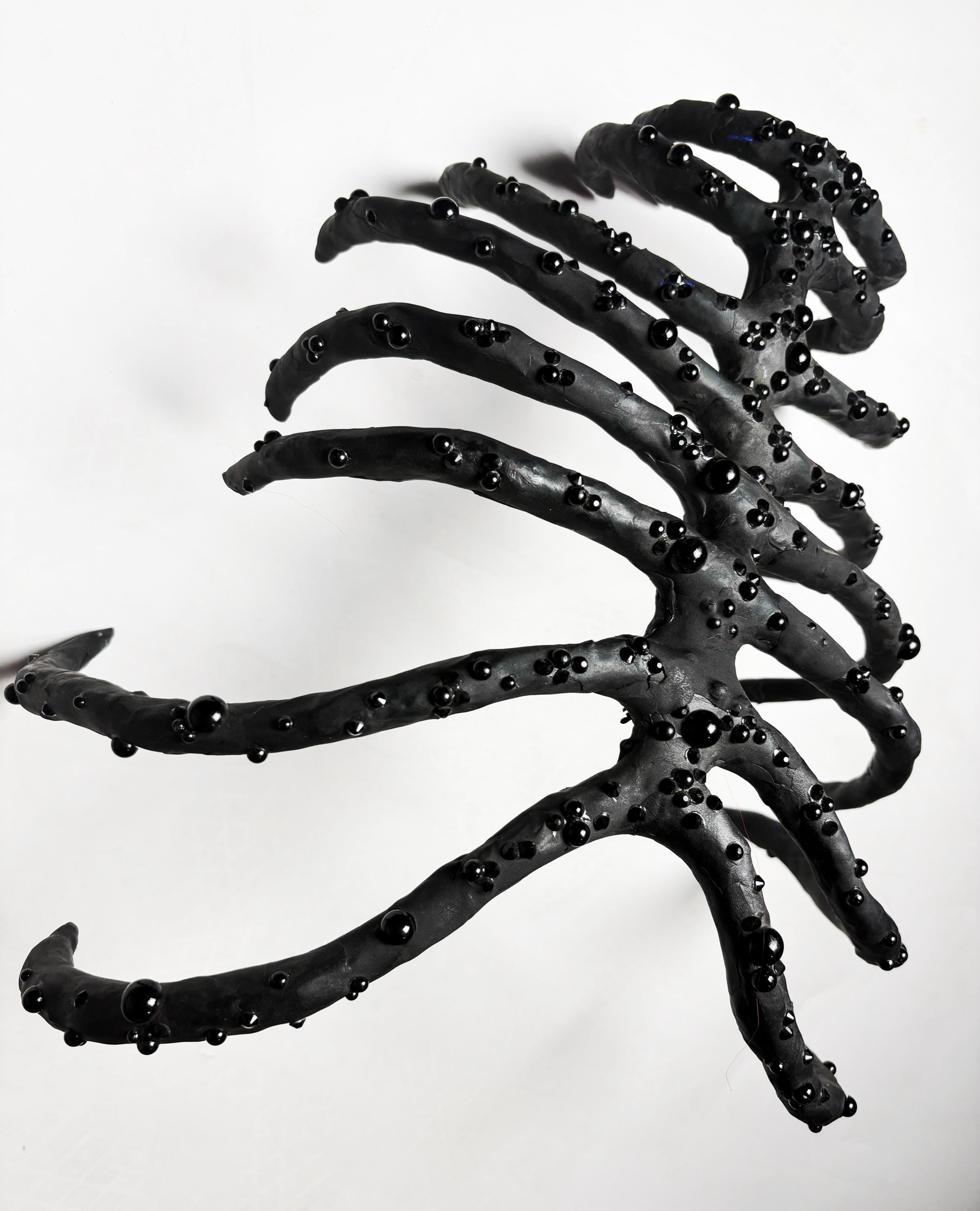 Alien Rib Cage Wearable Art Piece – Adjustable Bio-Exoskeletal Sculpture (Black)