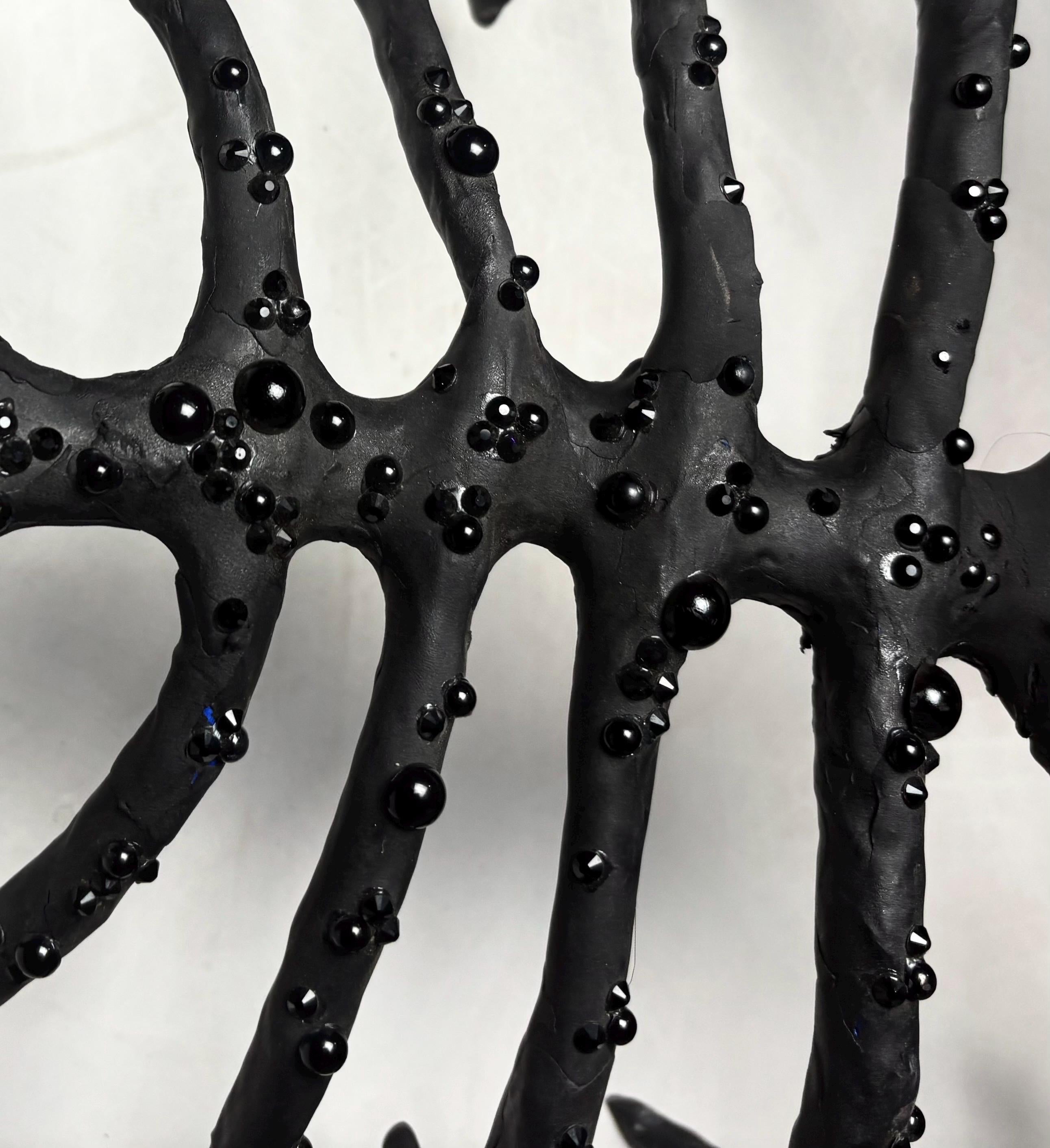 Alien Rib Cage Wearable Art Piece – Adjustable Bio-Exoskeletal Sculpture (Black)