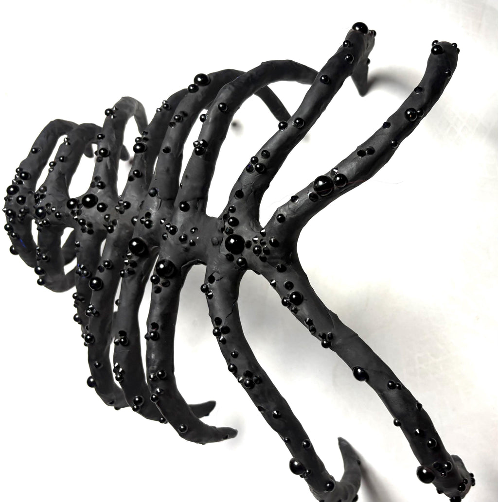 Alien Rib Cage Wearable Art Piece – Adjustable Bio-Exoskeletal Sculpture (Black)