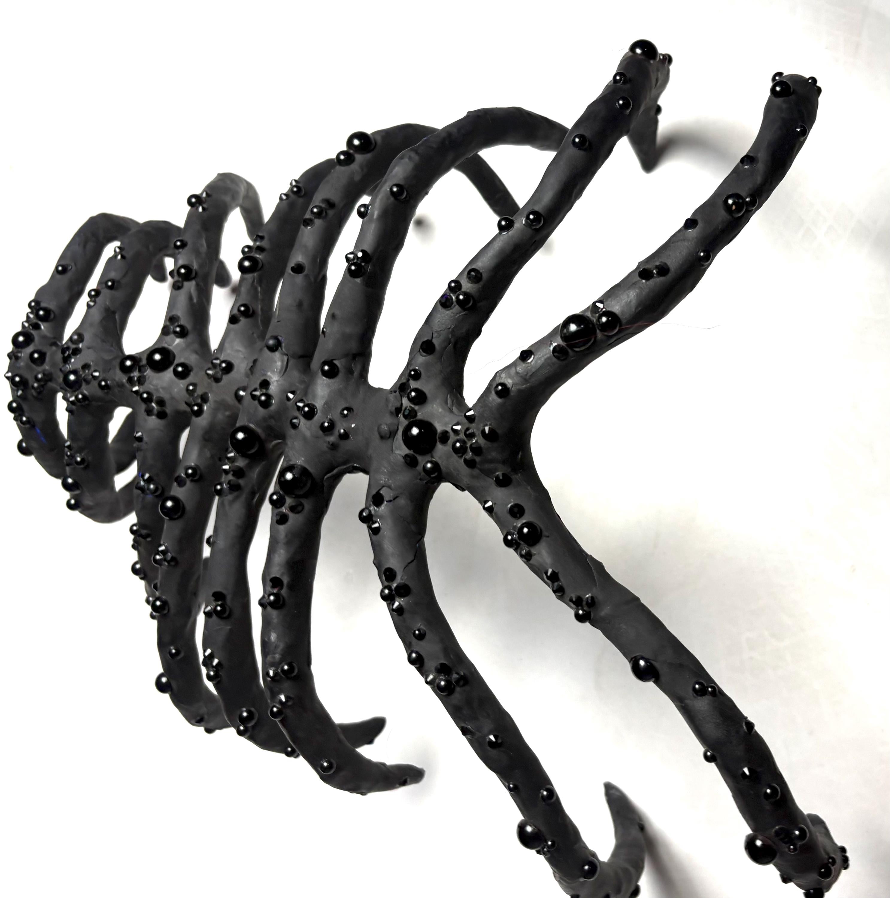 Alien Rib Cage Wearable Art Piece – Adjustable Bio-Exoskeletal Sculpture (Black)