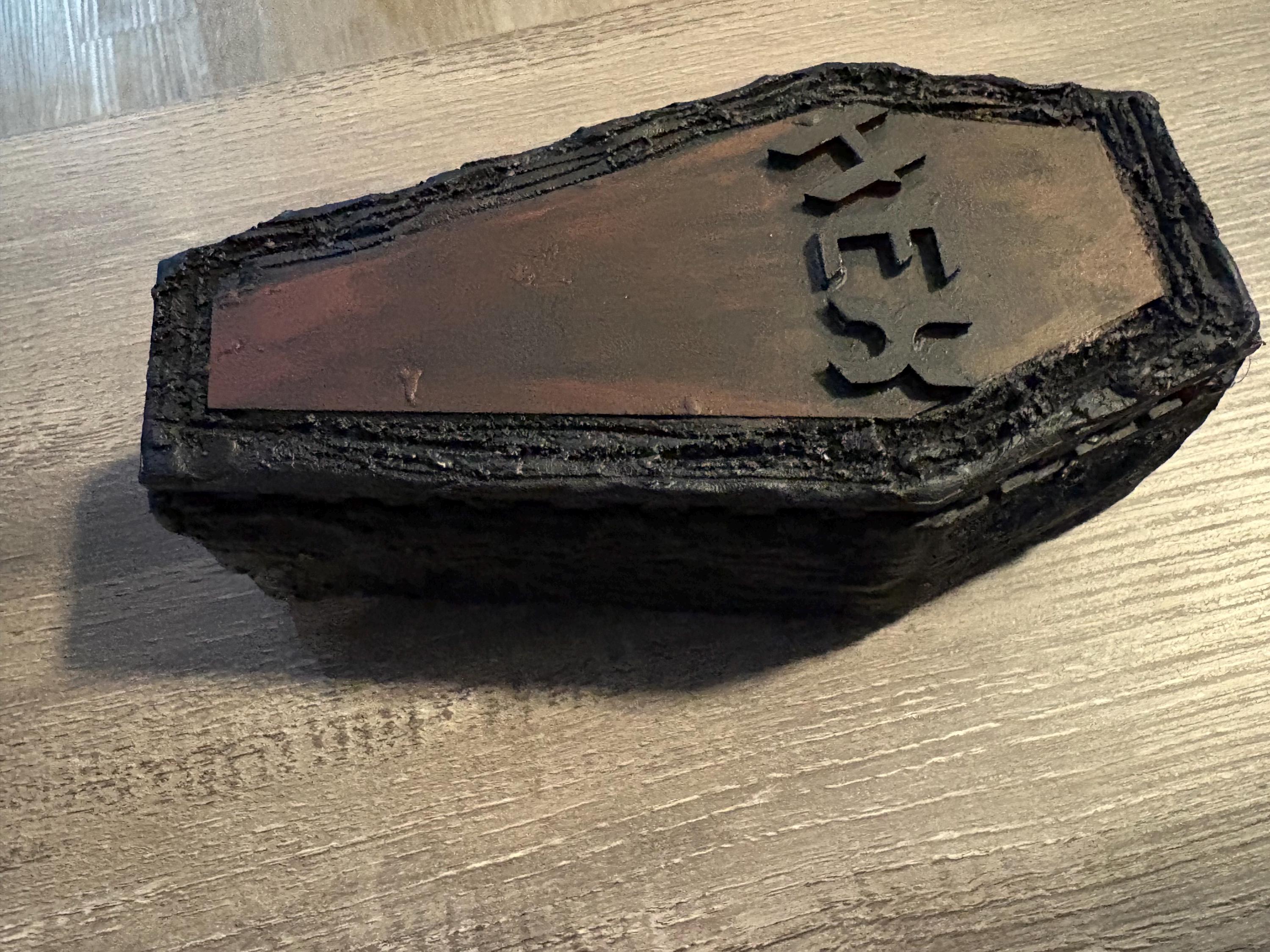 Coffin Trinket box with red velvet lining